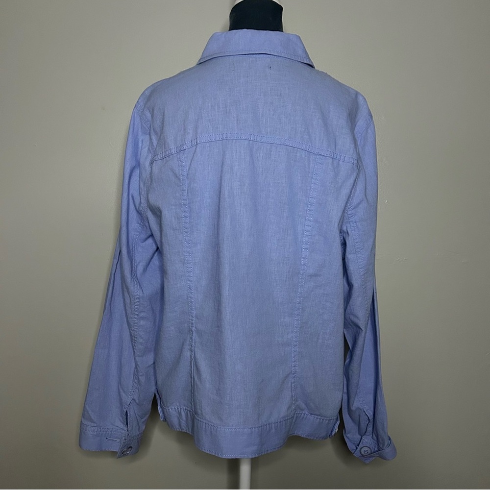 Women's Blue Button-Up Jacket - Picture 5 of 9
